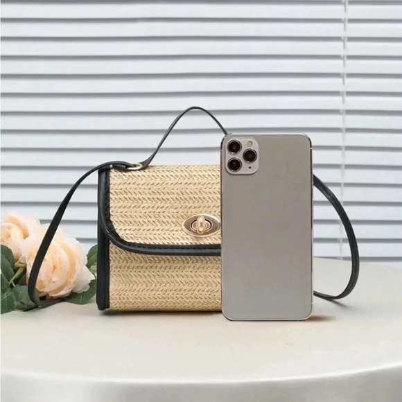 ⚠️Clearance Woven Mini Crossbody Bag Apricot - Picture 4 of 5